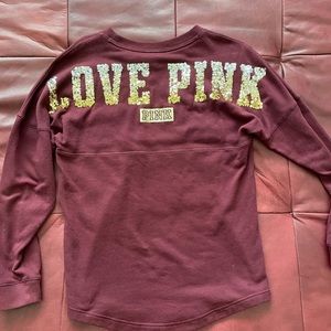LOVE PINK oversized crew